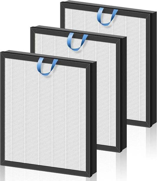 Vital 100S Replacement Filter for LEVOIT Vital 100S and Vital 100S-P Air Purifier, 3-in-1 H13 True HEPA and High-Efficiency Activated Carbon Filter, Vital 100S-RF, 3 Pack, White