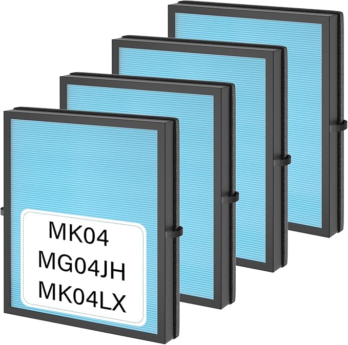 4 Pack MK04 Air Filter Replacement For AROEVE MK04 MG04JH Air Puri-fier Model DH-JH04. 4-Layers True HEPA Filter Replacement For MK04 MG04JH Air Puri-fier - Standard Version. Compare to Part# MK04LX