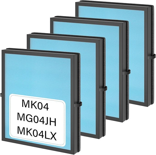 4 Pack MK04 Air Filter Replacement For AROEVE MK04 MG04JH Air Puri-fier Model DH-JH04. 4-Layers True HEPA Filter Replacement For MK04 MG04JH Air Puri-fier - Standard Version. Compare to Part# MK04LX
