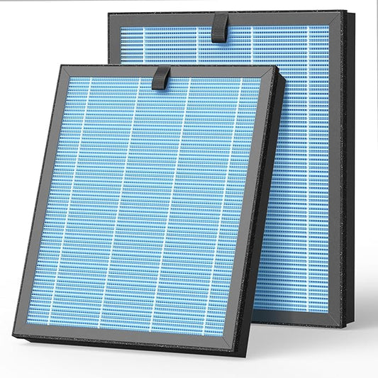 OFFICIAL MJ005H Replacement Filter For POMORON MJ005H Air Purifier, 4 Layers Hepa Filter and High-Efficiency Activated Carbon for Dust Smoke Pet Dander Smell, 2 Pack