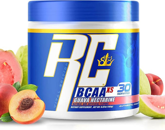 Ronnie Coleman Signature Series 30 Servings, XS BCAAs Amino Acids Powder with EAAs, Sugar Free Hydration Drink and Muscles Recovery Supplements, Guava Nectarine Flavored Post Workout Powder