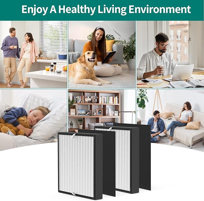 2-Pack BF35 Replacement Filter Compatible with BF35 for BreatheSmart Classic Purifier, 2×2-in-1 Filters + 2×Carbon Pre-Filters