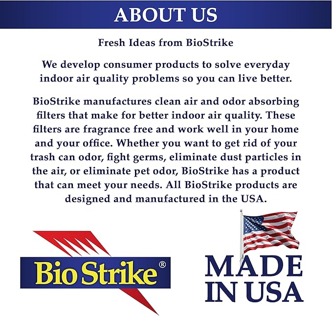 BioStrike Ceiling Fan Air Filters for Blades - Dust & Allergen Catcher - Peel & Stick, Universal Fit - Fan Blade Filter Air Purifier Pads - Made in USA - 1 Pack (Includes 2 Filters)