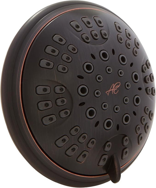 6 Function Adjustable Luxury Shower Head - High Pressure Boosting, Wall Mount, Bathroom Showerhead For Low Flow Showers, 2.5 GPM - Oil-Rubbed Bronze