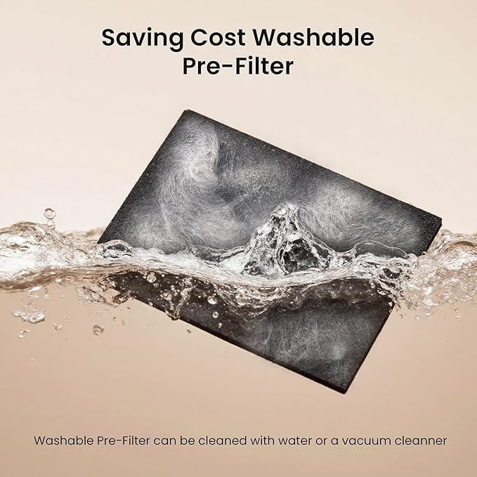 Pet Air Purifier for Home Large Room up to 2000 sq ft, H13 HEPA Double-Sided Air Filter Washable, Air Cleaner for Pet Hair Dander Odor Allergies Pollutant, PM2.5 Air Quality Monitor, Auto Mode, Black