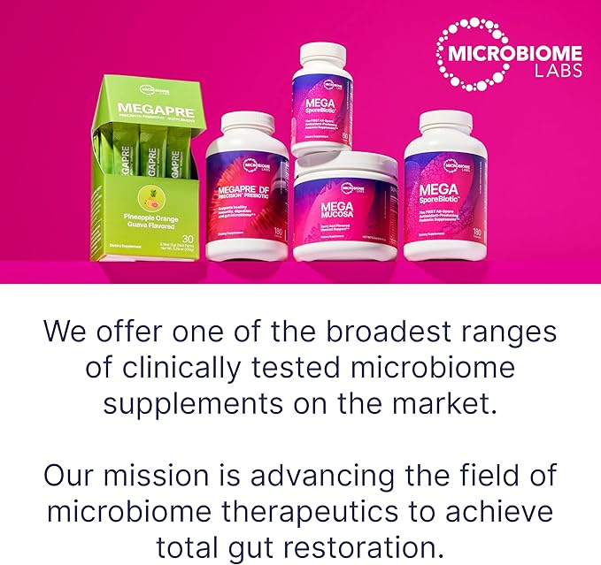 Microbiome Labs Mega IgG2000 Gut Health Powder for Women, Men & Kids 2+ - IgG Immunoglobulin Supplement for Digestive Health Support - Dairy-Free Bovine Colostrum Supplement Alternative (2.1 Ounces)