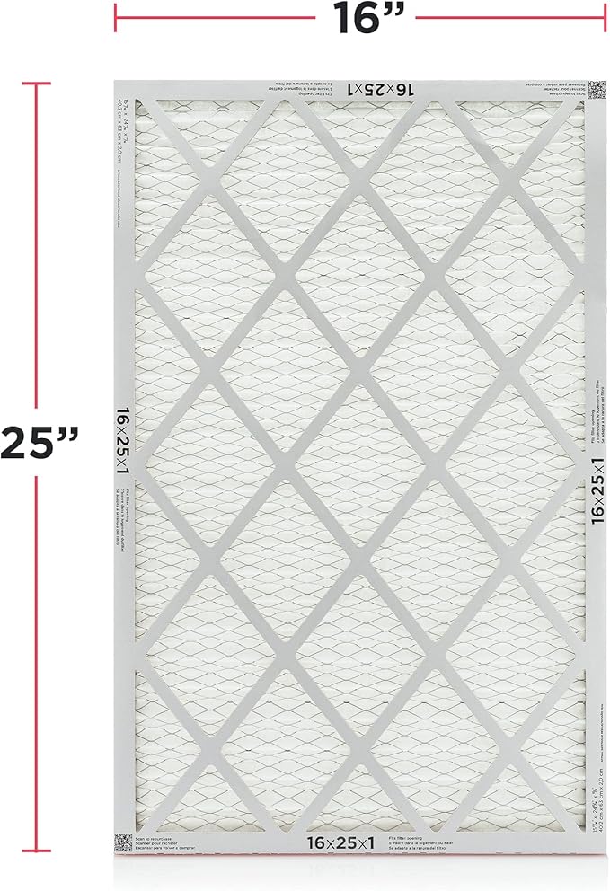 Frigidaire PureAir® 16x25x1 MERV 8 Allergen Electrostatic Pleated Air Conditioner HVAC AC Furnace Filters - 6 Pack (exact dimensions 15.81 X 24.81 X 0.81)