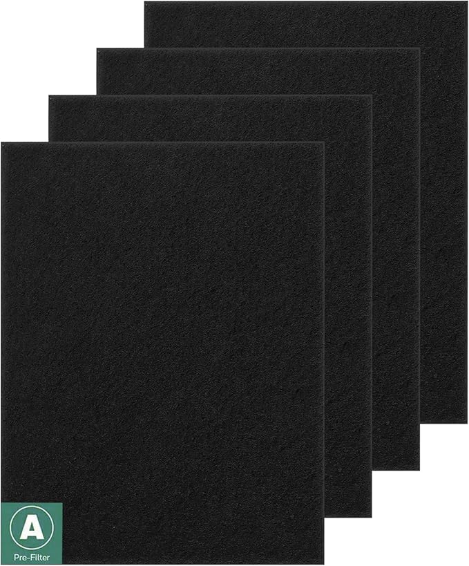 HRF-A300 Pre Filter A Replacement for Honeywell HEPA Air Purifier HPA300 Series, Funmit 4 Pack Precut Activated Carbon Pre Filter Replacement Compatible with Honeywell Air Purifier Prefilter A