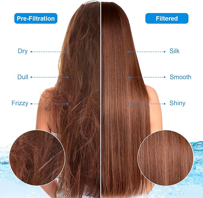 ACNISM Filtered Shower Head - 6” High Pressure Shower Head, Fixed One-Piece, Angle Adjustable with 20-Stage Filter - Softens Hard Water Removes Chlorine, Improves Hair and Skin Problems(Silver)