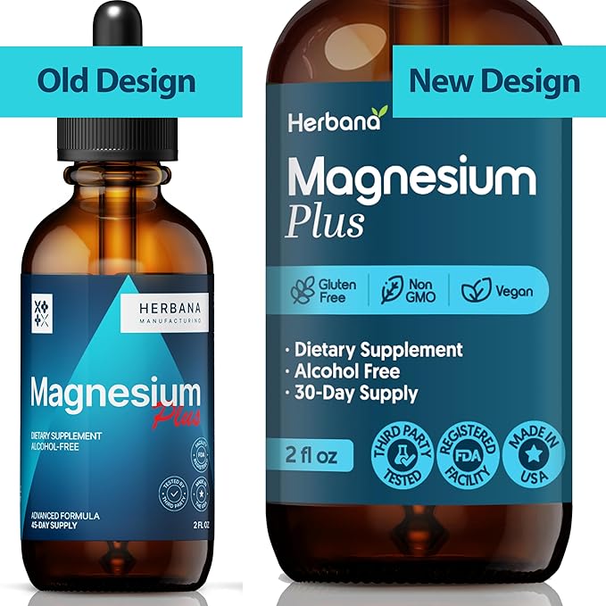 Magnesium Complex Plus 2 fl oz Liquid Drops - Advanced Magnesium Citrate, Glycinate, L-threonate with Vitamins B6, D, C Supplement - High Potency 100% Absorption - 30-Day Supply
