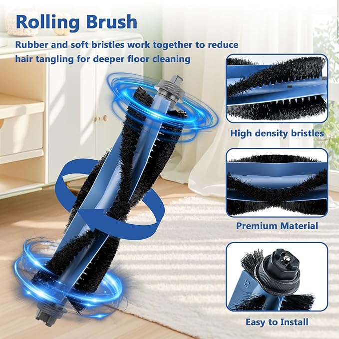 28 Pack C20 Omni Replacement Parts Accessories for Eufy C20 Omni Robot Vacuum Kit, 2 Roller Brush, 4 HEPA Filters, 6 Mop Pads, 6 Dust Bags, 8 Side Brushes,1 Cleaning Brush 1 Screwdriver