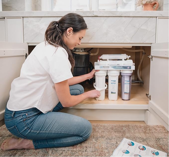 NU Aqua Reverse Osmosis Carbon Block Filter 10 Inch Replacement - 5 Micron Universal RO Water Filtration System Cartridge - 5 Pack of Premium Filters