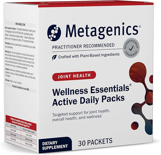 Metagenics Wellness Essentials Active Daily Packs - Multivitamins for Joint Support* - Joint Supplement - with Magnesium, Vitamin C & Vitamin 12 - Non-GMO & Gluten Free - 30 Packets