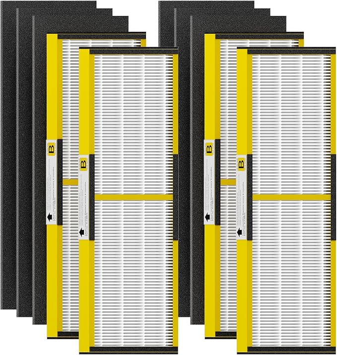 FLT4825 HEPA Filter B Replacement - Compatible with Guardian Air Purifier AC4825 AC4300 AC4800 AC4900 AC4850, 4 Pack Pet-Friendly HEPA with 6 Pre-Filters for Homes, Offices, and Pet Owners