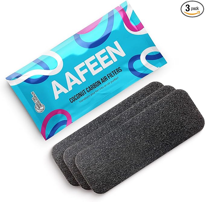 Ceiling Fan Filters for Blades - 3 Pcs Activated Coconut Shell Carbon Ceiling Fan Air Purifier Pads - Adhesive Fans Filter - Dust Catcher Fans Blade Air Purifier Pads - Fresh Natural Air