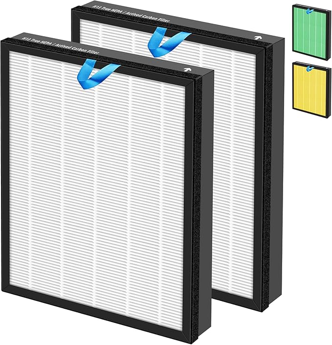 Vital 100S HEPA Replacement Filter for LEVOIT Vital 100S/100S-P Air Purifier,3-in-1 H13 True HEPA High-Efficiency Activated Carbon Filter,Vital 100S-RF,2 Pack,White