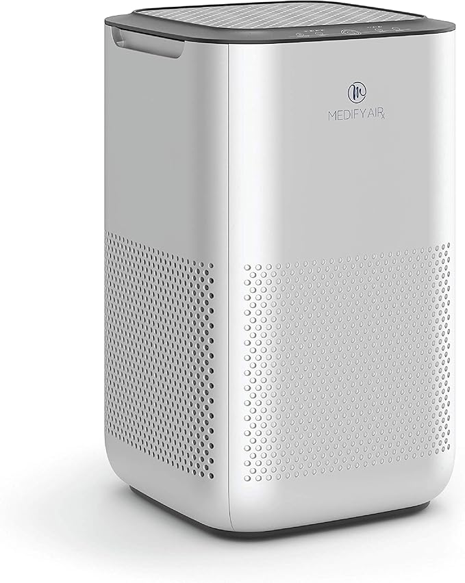 Medify MA-15 Air Purifier with True HEPA H13 Filter | 585 ft² Coverage in 1hr for Allergens, Smoke, Wildfires, Dust, Odors, Pollen, Pet Dander | Removal to 0.1 Microns | Silver, 1-Pack
