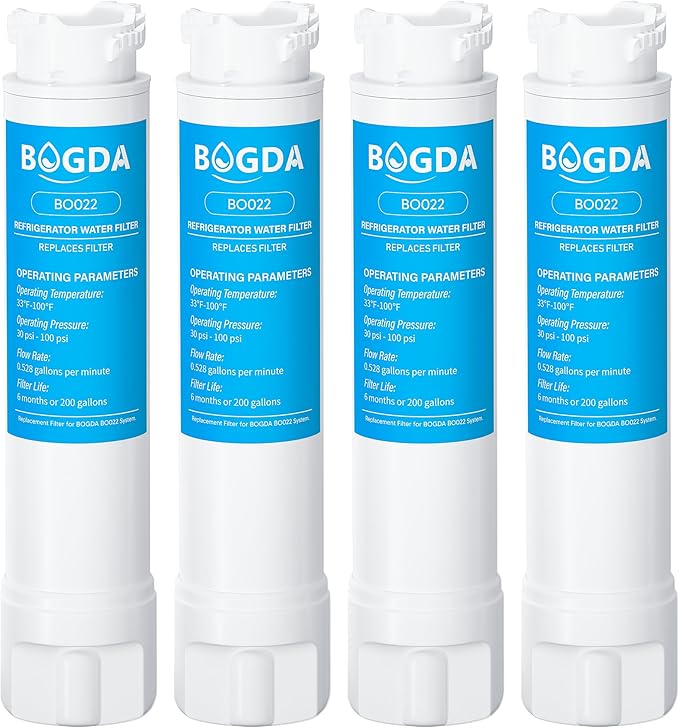 BOGDA Water Filter Fit for EPTWFU01 Frigi-Daire Replacement 4 count, RWF5800A Compatible with Pure-Source Ultra 2, EWF-02, 012505454226, 4562222, Multiple Filtration and Drink Clear, white