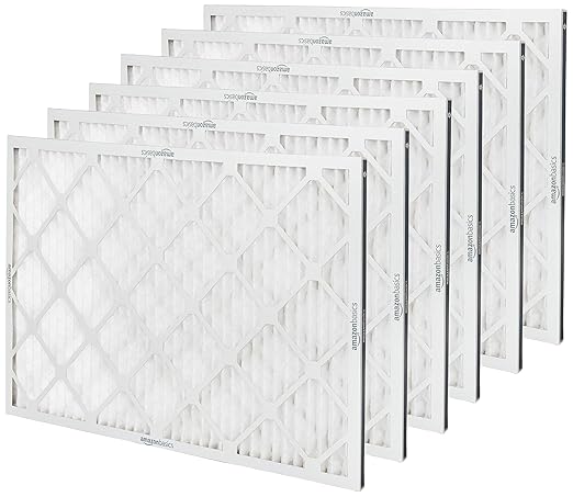 Amazon Basics 20x30x1 Air Filter 6 Pack, MERV 11 AC Furnace Filters (Actual Size: 19.75" x 29.75" x 0.75")