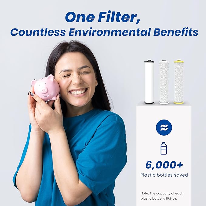 Waterspecialist WS851 Replacement for Aquasana® AQ-5300+R Under Sink Water Filter, Aquasana® Filter Replacement, 800 Gallons, Reduce 99% of Chlorine, Taste and Odor, 3 Filters