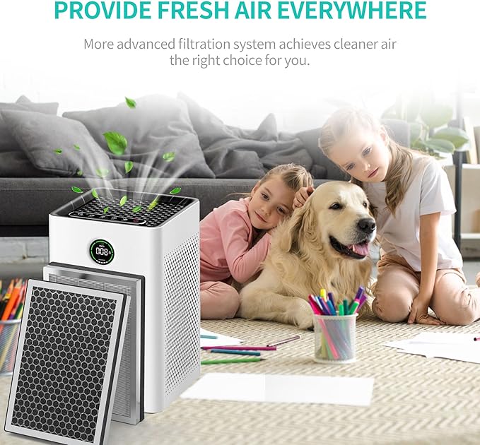 JF260 Replacement Filter Compatible with JF260/JF260S Air Purifier, H13 Grade HEPA Activated Carbon Filter, Part JF260-RF, 4Pack