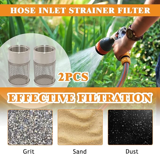 2pcs Dia 30mm Hose Inlet Strainer Filter,Fit for Irrigation Garden High Pressure,Hose Water Suction Strainer Garden Hose Inlet Filter