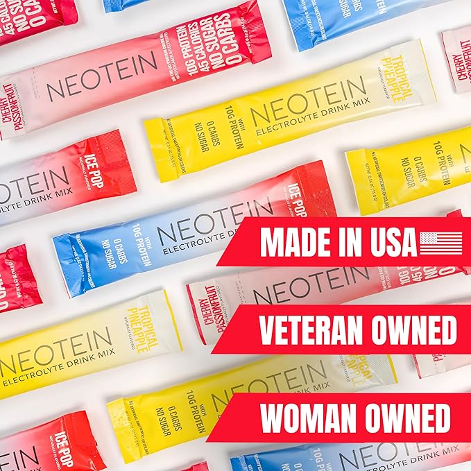 Electrolyte Powder Packets, Protein Powder with 10g Protein & Collagen - Hydration Packets - Zero Sugar, NO Fillers, NO Carbs | Variety Pack | 40 Calories | Keto & Paleo | Pack of 24