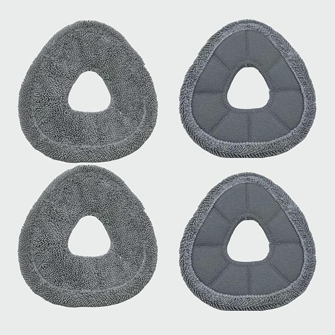 4 Pack Replacement Mop Pads Compatible with Narwal Freo X Z Ultra Z10 Freo Pro J3 J4 YJCC012 YJCC015 Ultra-fine Resuable Mop Cloth Robot Vacuum Cleaner Accessories, Grey