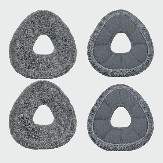 4 Pack Replacement Mop Pads Compatible with Narwal Freo X Z Ultra Z10 Freo Pro J3 J4 YJCC012 YJCC015 Ultra-fine Resuable Mop Cloth Robot Vacuum Cleaner Accessories, Grey