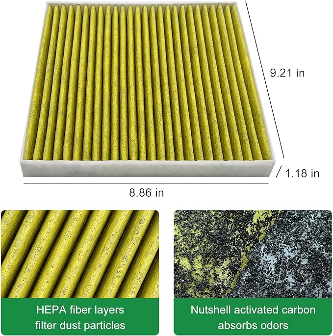 2PCS Cabin Engine Air Filter JM134 JM1722 Kit Fits for 2016-2022 Pilot, 2017-2025 Ridgeline, 2019-2025 Passport, 2016-2020 MDX 3.5L/3.0L, Replacement for 17220-5J6-A10, CA12061, CF10134