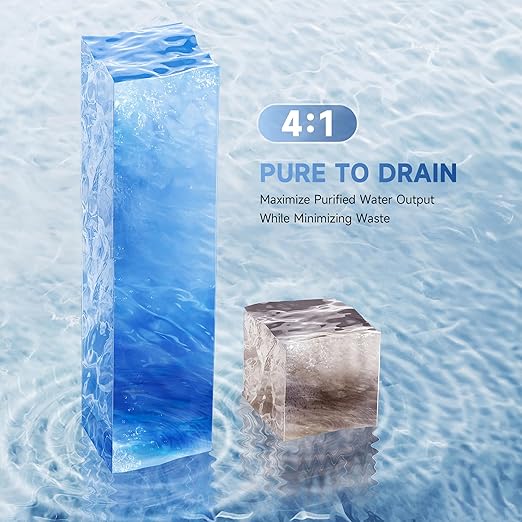 CO-Z Reverse Osmosis Water Filter Countertop, 5-Stage RO Water Filtration System, Portable Water Purifier Dispenser with 3 Preset Volume Options, 4:1 Pure to Drain, NSF/ANSI 58, No Installation