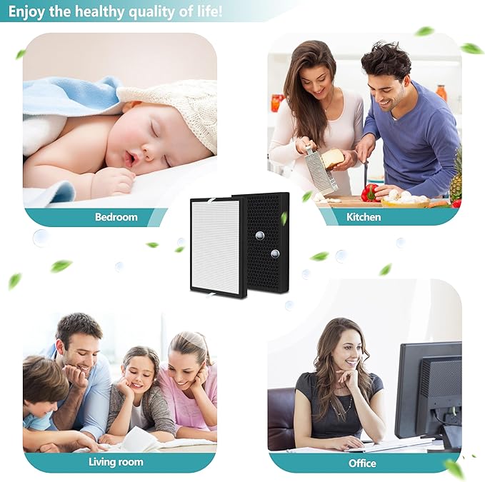 2 Pack UPGRADED A7 True HEPA Replacement Filter with Activated Carbon Compatible with VEWIOR ClearAir-A7 and AromaRoom H13 E-400 Air Purifier, Replace Part PF001 APVEC07-P1