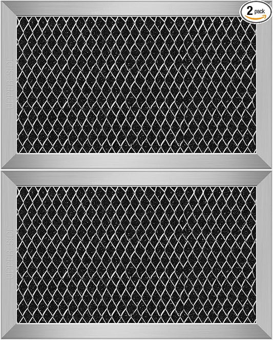 2Pcs Microwave Charcoal Filter Replacement for GE JX81C WB02X10776, Microwave Filter Replacement 7.68" x 4.85" Air Carbon Filter