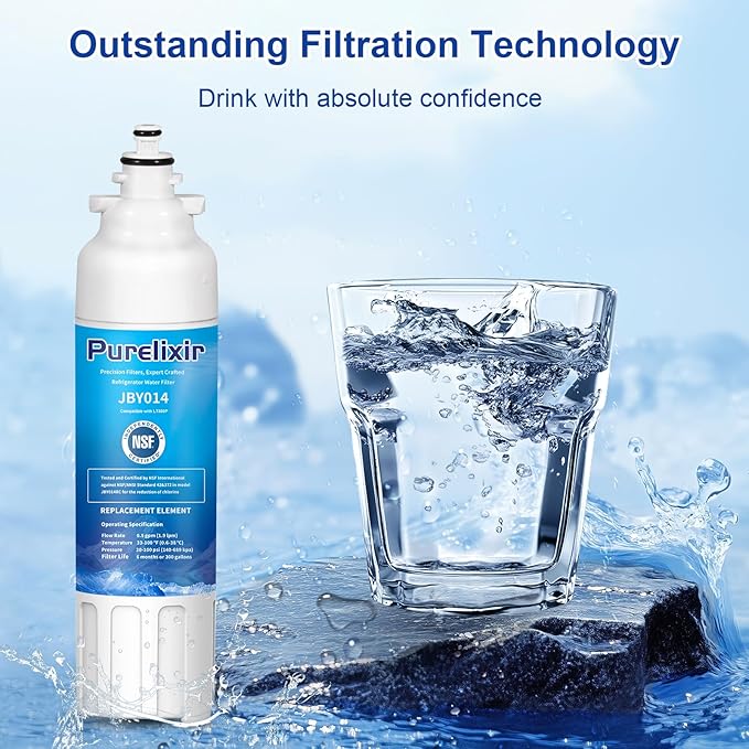 3 Pack ADQ73613401 Compatible with LG LT800P, LT800PC, ADQ736134, ADQ73613402, LSXS26326S, LSXS26366S, LMXS30776S, LSXS26366D, LMXC23746S, 46-9490, Refrigerator Water Filter Replacement