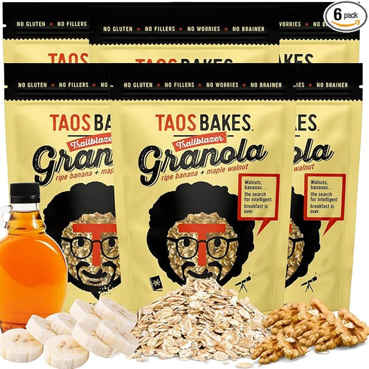 Taos Bakes- Ripe Banana & Maple Walnut Granola - Crunchy Granola Breakfast Snack - Gluten Free, No GMOS, No Fillers - 10 oz (Pack of 6)