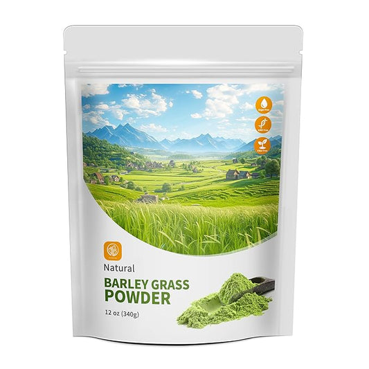 Hudetex Barley Grass Juice Powder 12 oz - 100% Pure Wheatgrass Powder, Supports Cardiovascular, Liver and Digestive Function, Vegan, No Maltodextrin & Sugar.