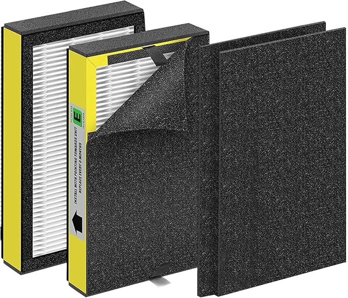 Replacement FLT4100 Filter E Compatible with Guardian AC4100 Home Air Purifiers AC4100CA / AC4150BL, 2 Pack Replacement Filter E Yellow
