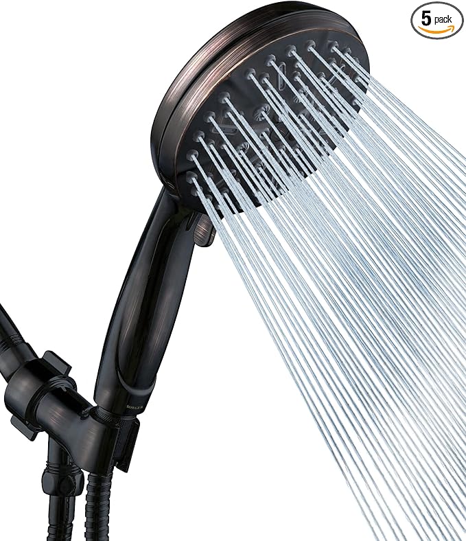 ORB High Pressure Shower Head with Handheld - Multifunctional High Flow Rain Showerhead with Extra 60" Long Hose and Adjustable Overhead Holder - Es la mejor regaderas para ducha (Oil Rubbed Bronze)