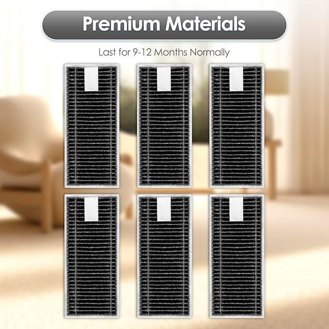 (6 Pack) X9 Pro Omni Replacement HEPA Filters for ECOVACS DEEBOT X8 Pro Omni, X9 Pro Omni, T80 Omni, X8 OMNI, X11 OmniCyclone, X11 Pro Omni Robot Vacuum, Filters Accessories Kit, Upright Filter
