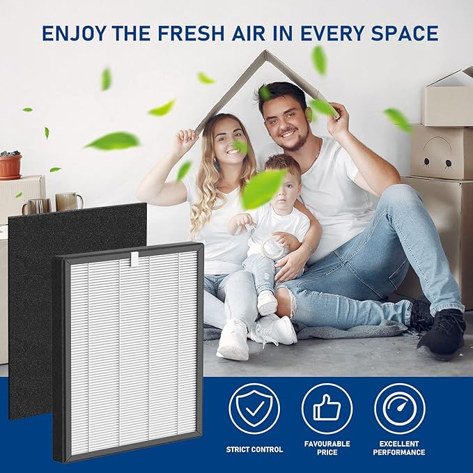 ProHEPA 9000 True HEPA Filters Replacement Compatible with VEVA ProHEPA 9000 Air Cleaner Purifier, 4 True HEPA Filters + 8 Activated Carbon Filters