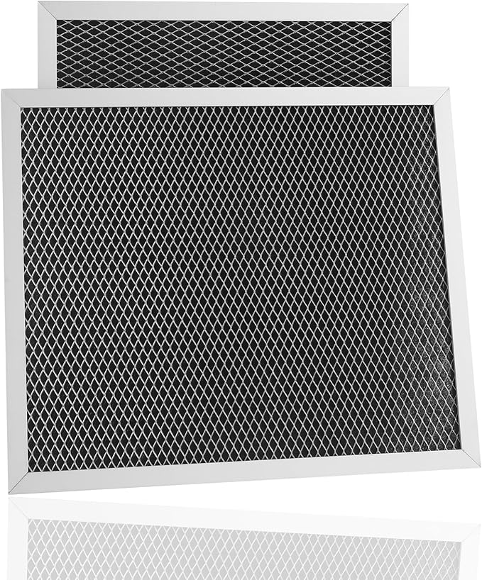 2 Pack Replacement Air Filter For 41F, 97007696, 97005687 Broan Nutone Range Hood Grease Mesh Charcoal Carbon Combo - Filter Size 8.75 x 10.5 x .44 Inches