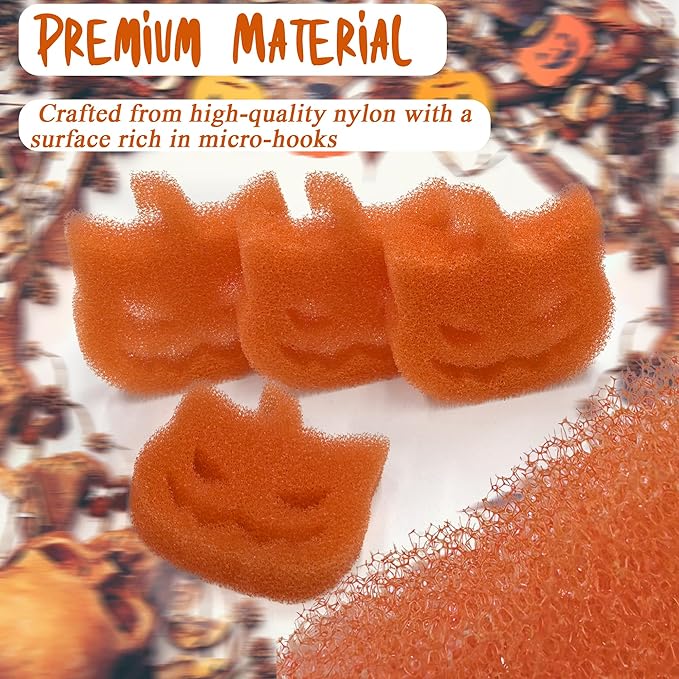 NewKe 6 Pack Halloween Pet Hair Remover for Laundry, Reusable Pet Hair Catcher Lint Remover, Washing Machine Hair Catcher, Washing Dryer Pads for Clothing Dog Cat Pet Fur Remover-Cat Head Pumpkin