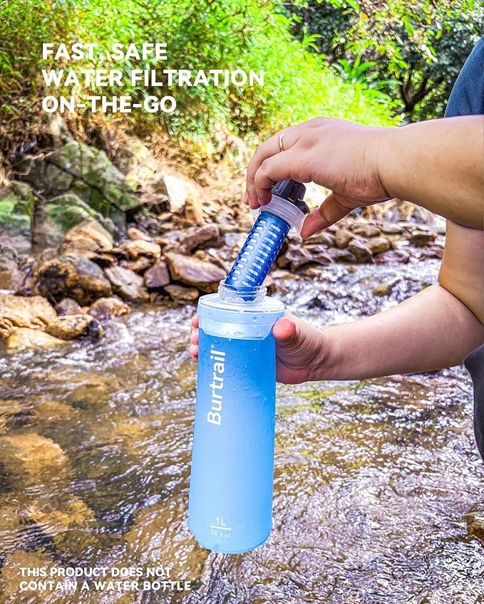 Water Filter Replacement Cartridge, 42mm Filter Twist Cap Compatible with BeFree, Water Filtration Accessory for Camping, Hiking, Endurance Sports, Travel, and Trail Running