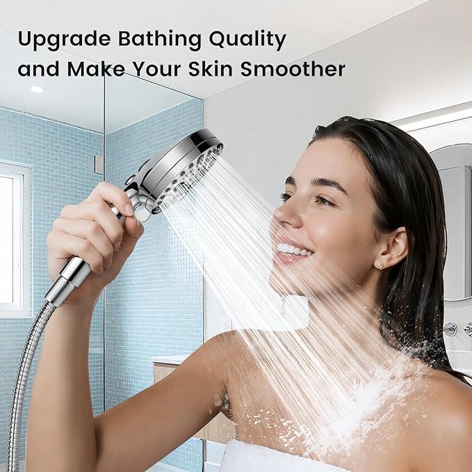 FEELSO 11-Spray Filtered Shower Head Handheld, High Pressure Showerheads with Filters Water Pressure Adjustment for Hard Water - Reduce Dry Skin, Power Wash to Clean Tub, Tile, Pets