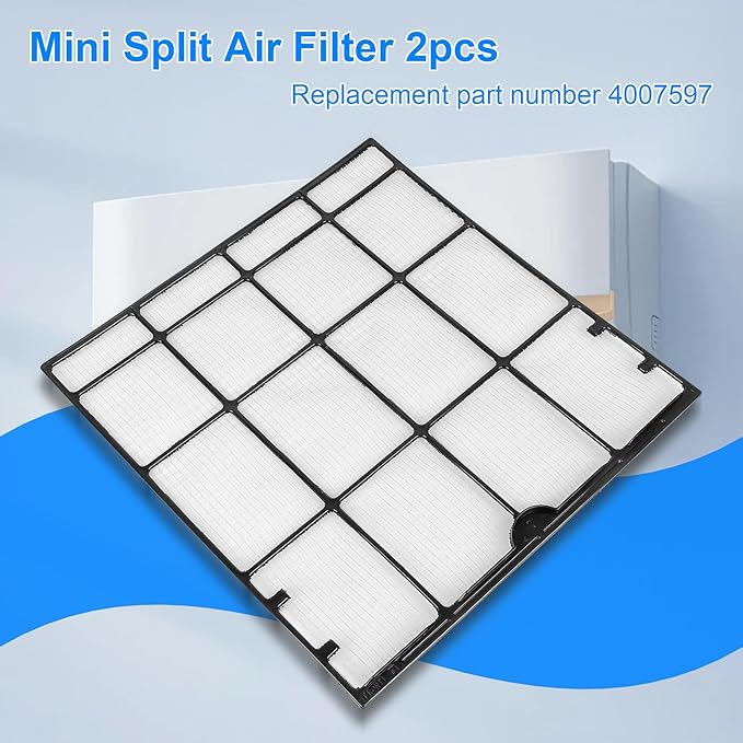 2Pcs 4007597 Mini Split Air Filter Replacement for Daikin Mini Split Units CTKS20KVMA, CTXS07LVJU, CTXS07WVJU9, 12.4'' * 11.8''