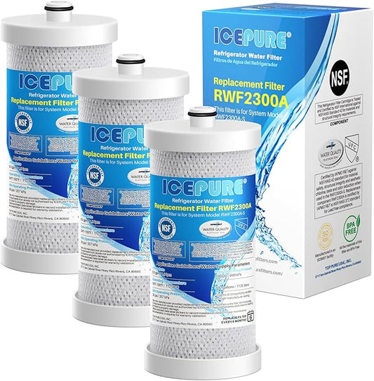 ICEPURE WF1CB Refrigerator water filter Replacement For Frigidaire PureSource WF1CB,WFCB, RG100, NGRG2000, WF284, Kenmore 9910, 469906, 469910,3PACK
