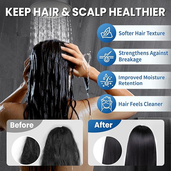 IceJoy Shower Head with Filters - Scientifically Evaluated, High-Efficiency Filtered Shower Head for Enhanced Hair & Skin Health, Minimize Hair Loss, Preserve Color-Treated Hair (Brushed Steel)