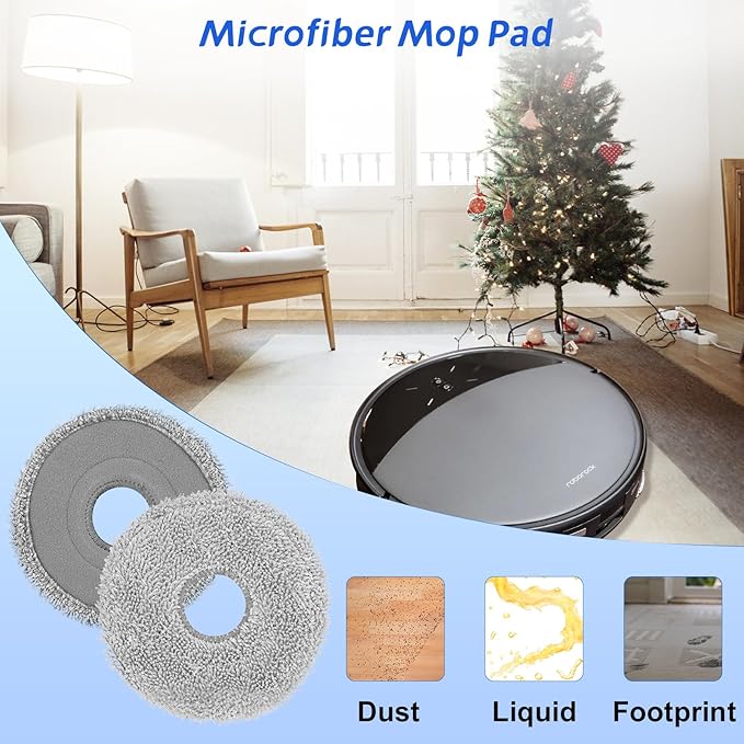 18 Pcs Replacement Kit Accessories for Roborock Saros 10R Robot Vacuum, Include 2 Main Brush, 4 Side Brushes, 4 HEPA Filters, 4 Mop Pads, 2 Dust Bags[3.0L Capacity], 1 Cleaning brush, 1 Screwdriver