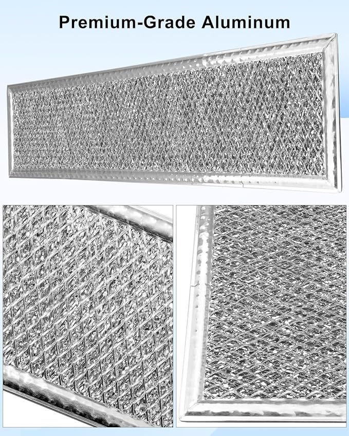 2Pcs 12-Layer Microwave Oven Mesh Grease Filter Aluminum Fit for GE and Monogram, 4 X 15 X 3/32 Inches Microwave Oven