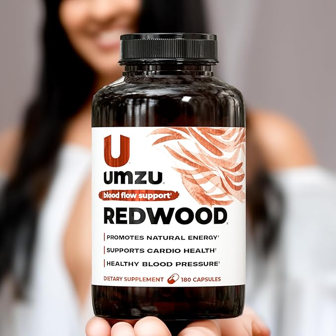 UMZU Redwood Nitric Oxide Booster, 3-Month Supply – Nitric Oxide Supplement with Vitamin C, Garlic & Horse Chestnut – Supports Healthy Circulation, Blood Flow, Energy, Stamina and Daily Vitality